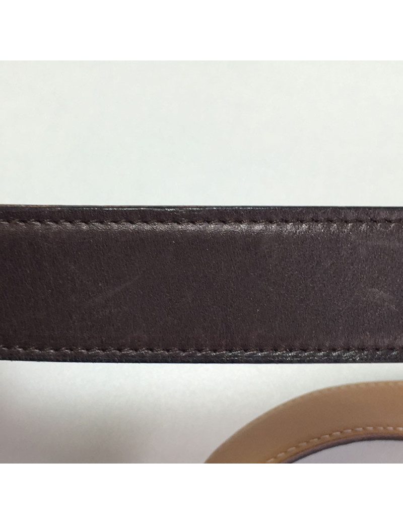 Ceinture HERMES T 90 réversible en cuir box gold et marron