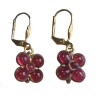 Earrings nails MARGUERITE of VALOIS in dark pink glass
