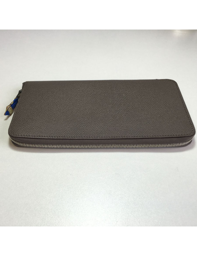  HERMES Wallet Silk'In in étoupe epsom calfskin leather