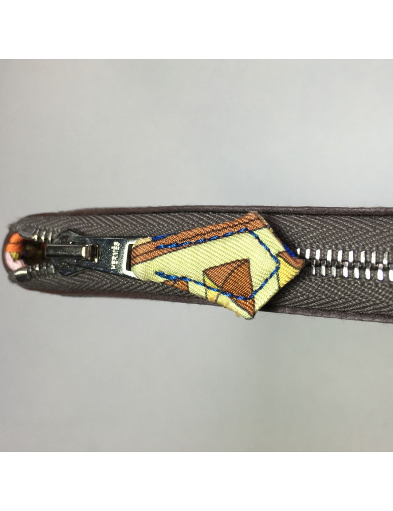  HERMES Wallet Silk'In in étoupe epsom calfskin leather