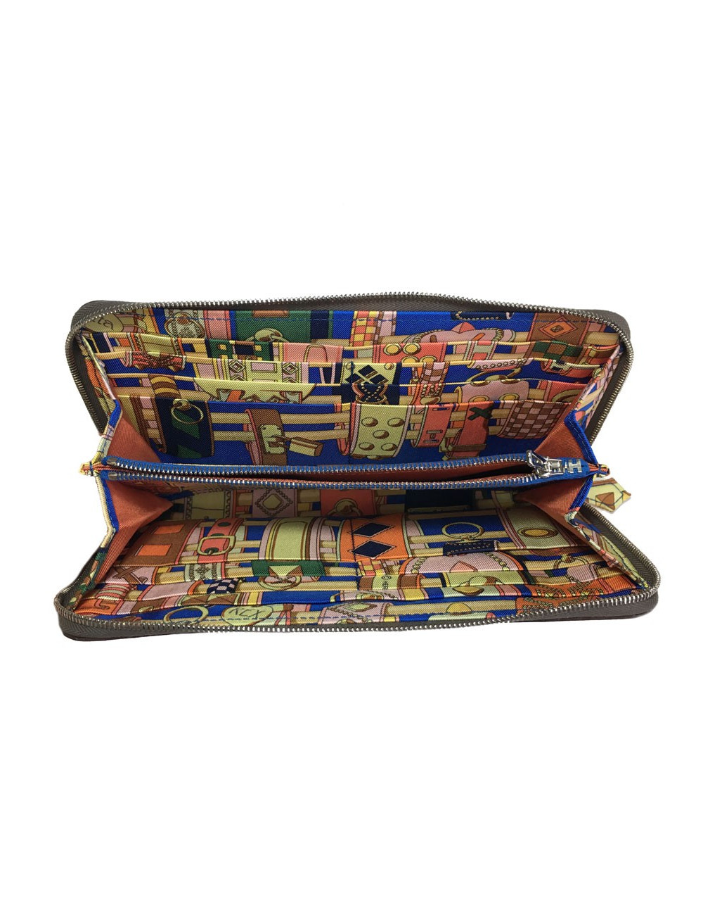 Portefeuille Silk'In HERMES veau epsom étoupe