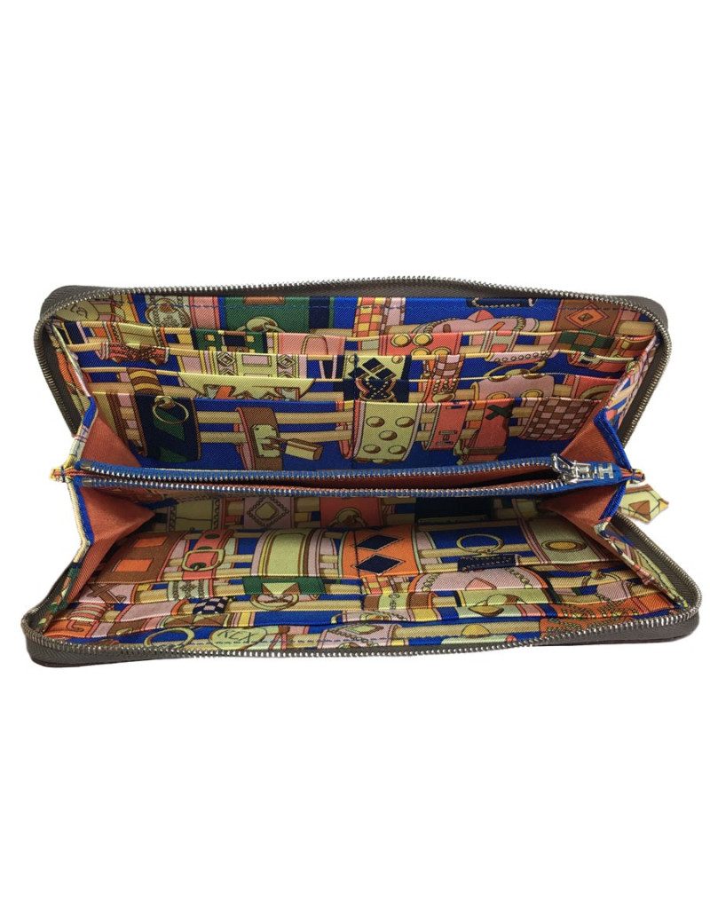 Portefeuille Silk'In HERMES veau epsom étoupe