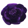 Broche camélia CHANEL velours de soie violet