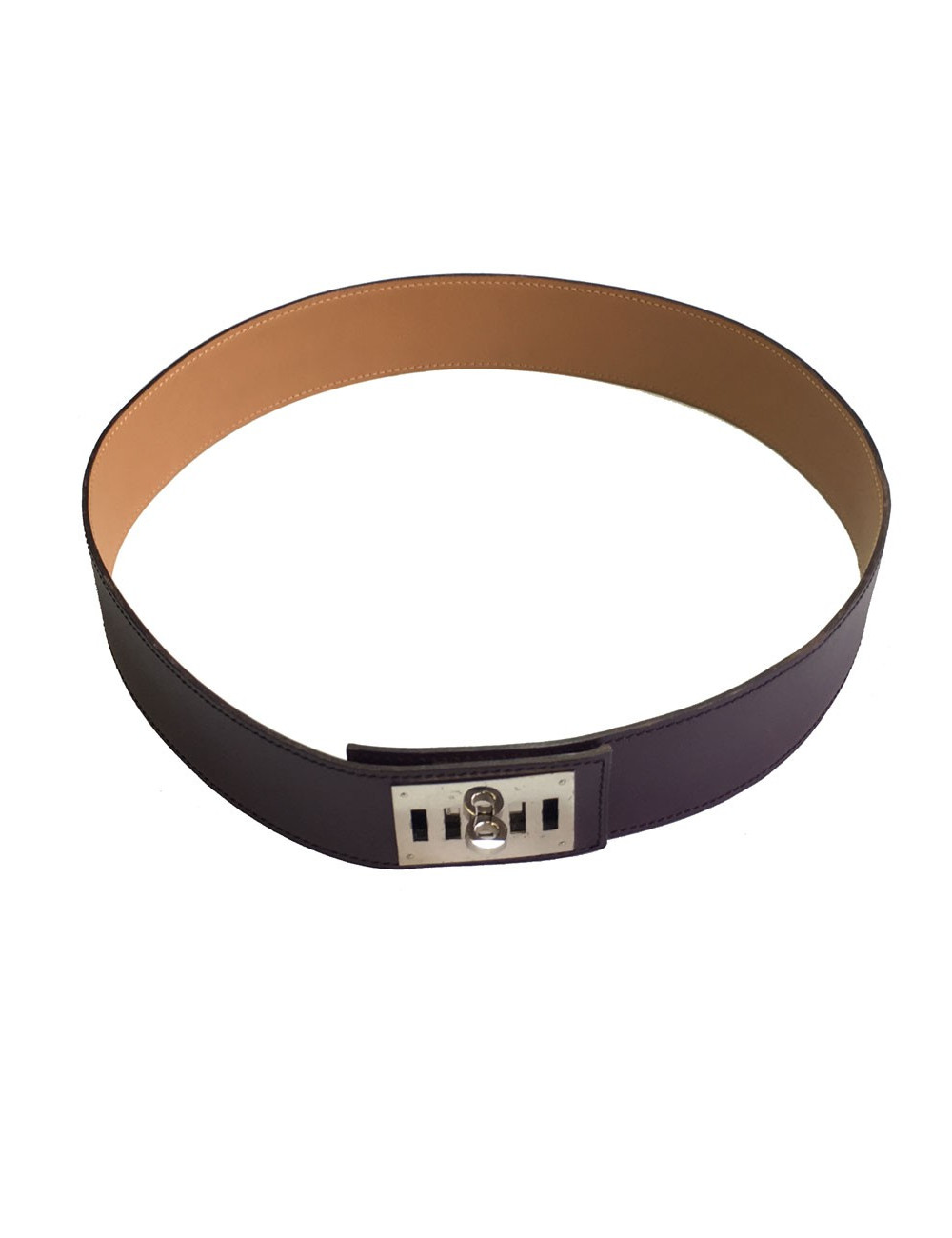 Ceinture Kelly HERMÈS cuir courchevel violet t 85