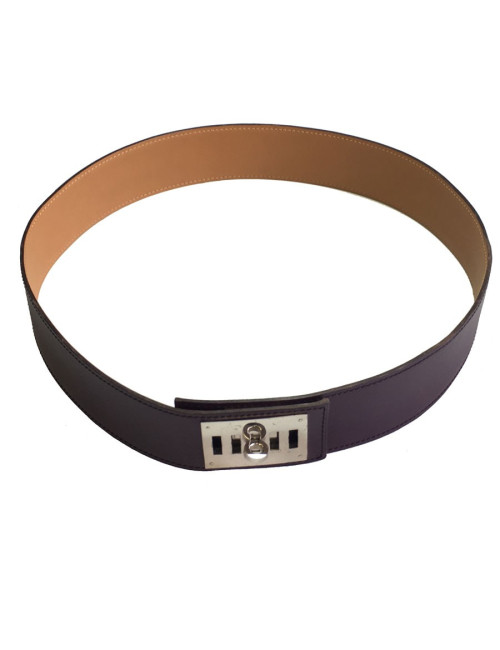 Ceinture Kelly HERMÈS cuir courchevel violet t 85