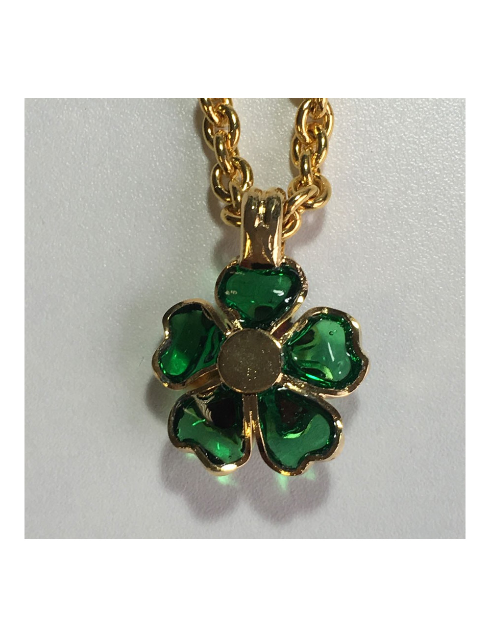 MARGUERITE de VALOIS amber and emerald molten glass flower necklace