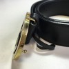 GUCCI black leather belt and gold buckle size 85