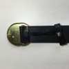 GUCCI black leather belt and gold buckle size 85