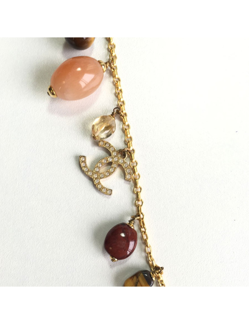 CHANEL couture chain necklace in gilded metal with charms 