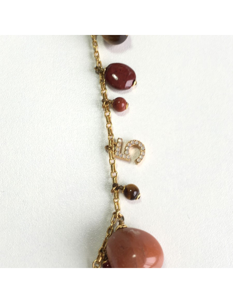 CHANEL couture chain necklace in gilded metal with charms 