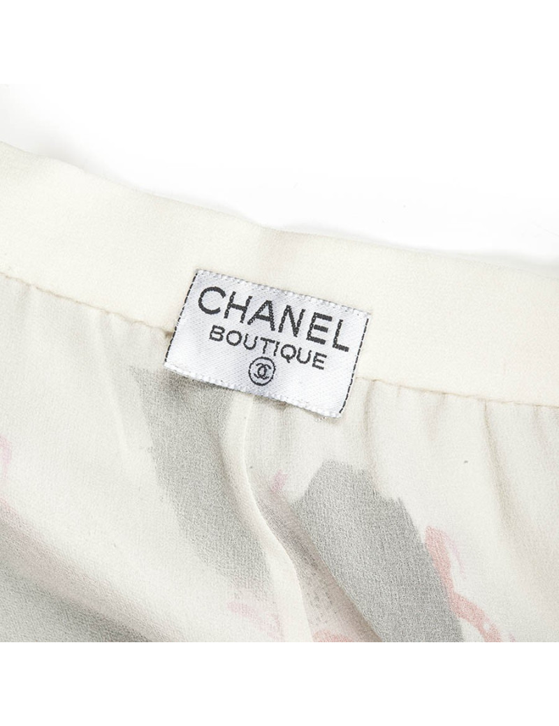 Ensemble CHANEL pantalon et top en soie