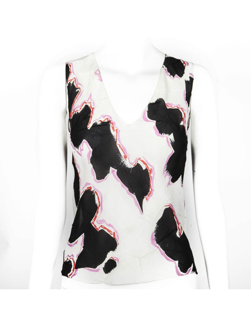 Ensemble CHANEL pantalon et top en soie