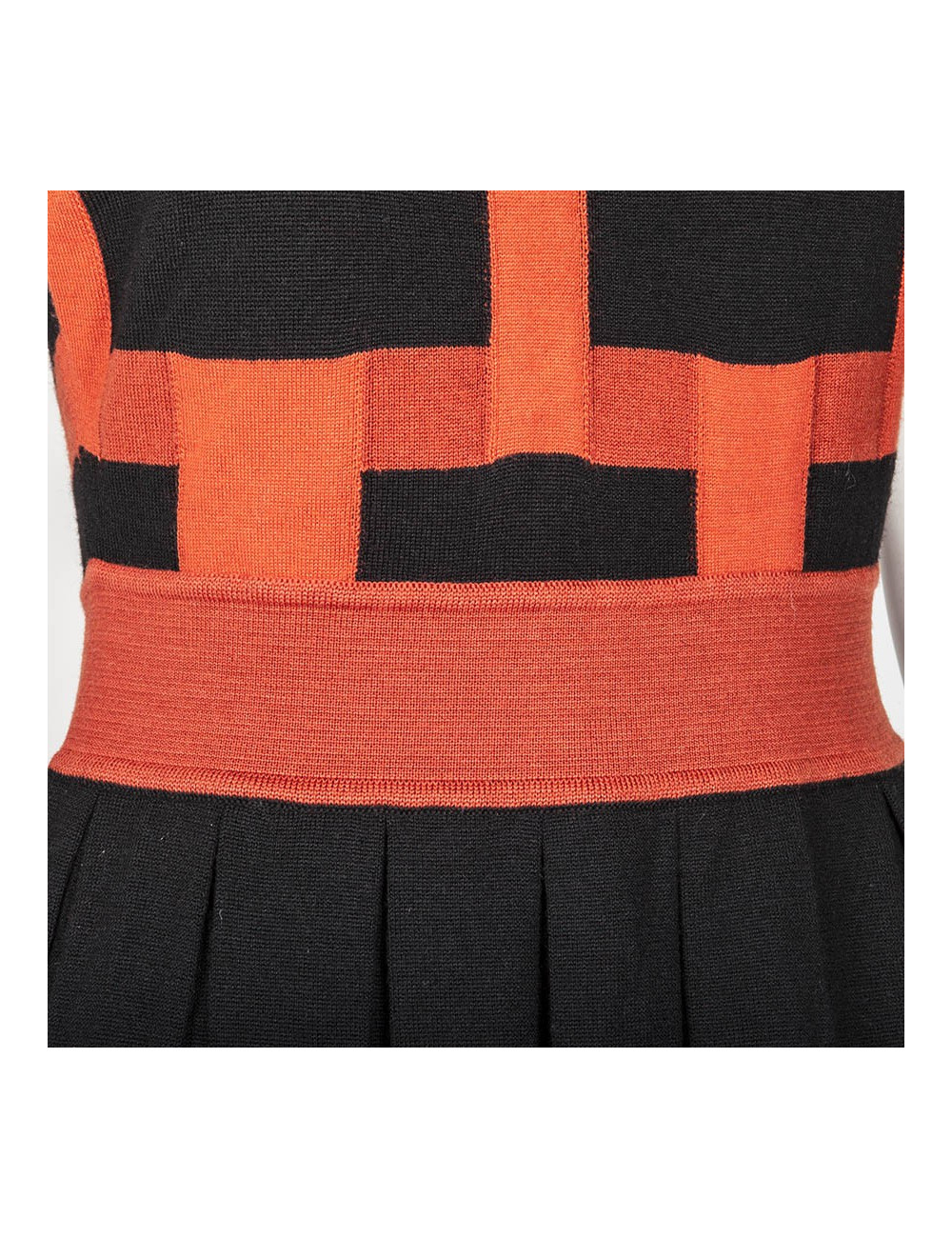 Robe pull GIAMBATTISTA VALLI en laine ocre et noire T38 FR