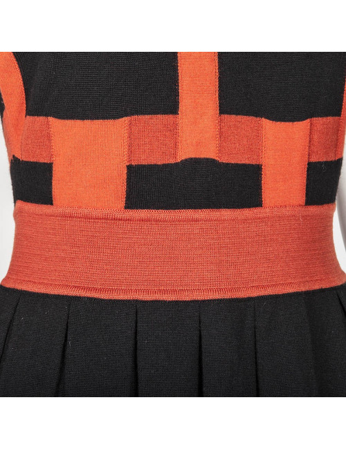 Robe pull GIAMBATTISTA VALLI en laine ocre et noire T38 FR