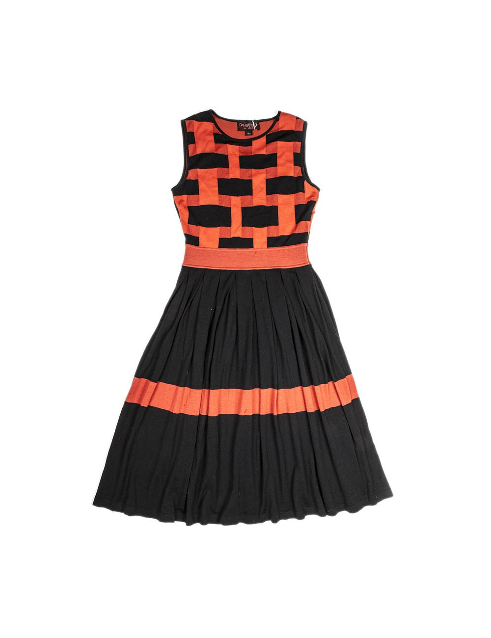 Robe pull GIAMBATTISTA VALLI en laine ocre et noire T38 FR