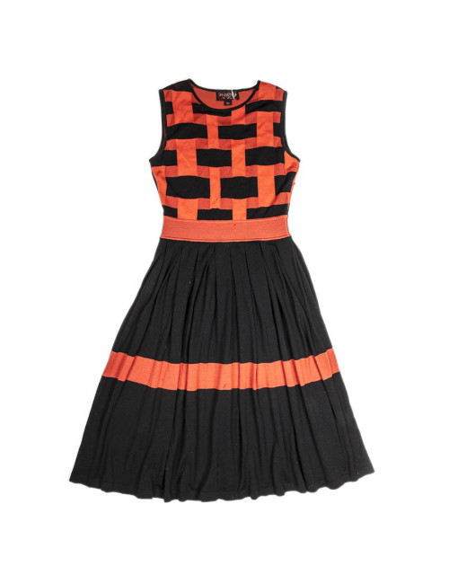 Robe pull GIAMBATTISTA VALLI en laine ocre et noire T38 FR