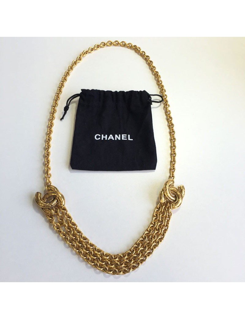 Ceinture CHANEL Vintage CC et chaîne en métal doré