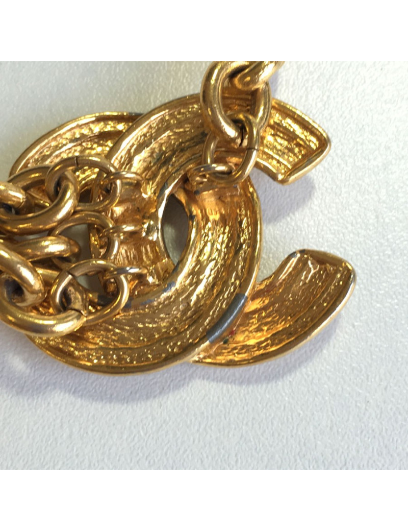 Ceinture CHANEL Vintage CC et chaîne en métal doré