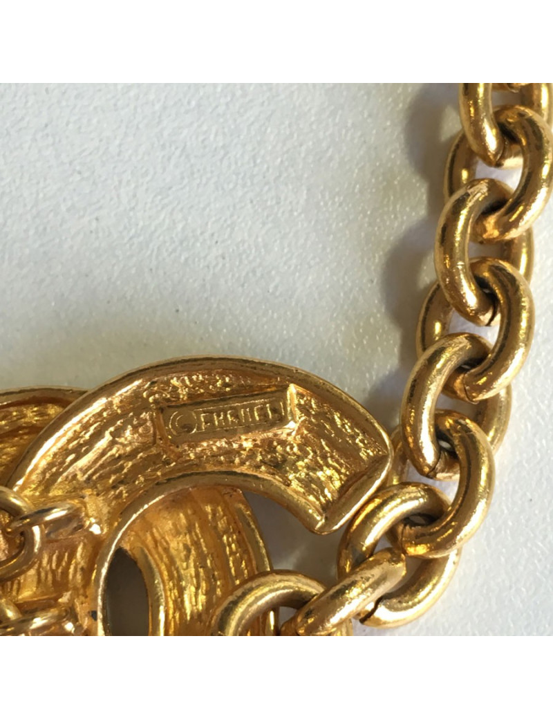 Belt CHANEL Vintage CC and chain gold metal