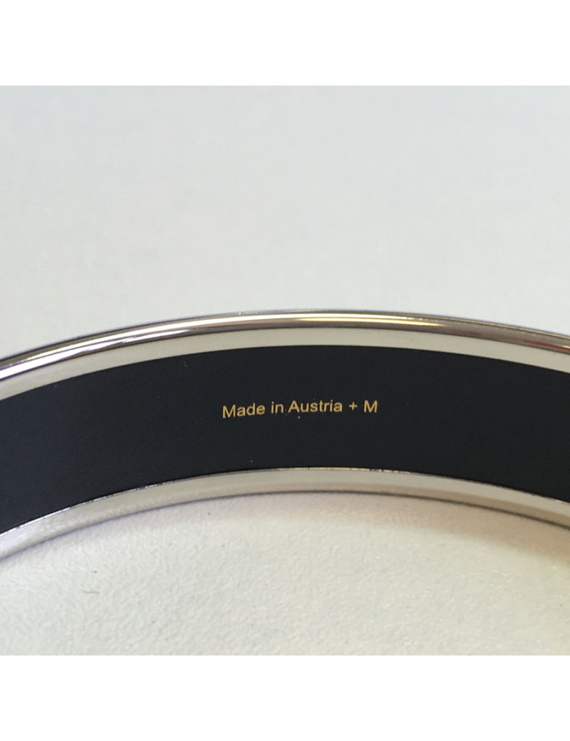 Bracelet HERMES médium "Calèche" en émail Aigue-Marine 