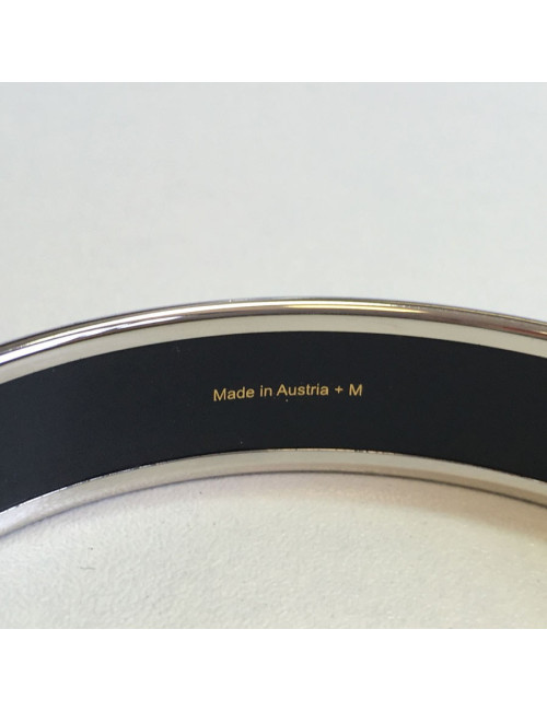 Bracelet HERMES médium "Calèche" en émail Aigue-Marine 