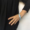 HERMES medium "Carriage" in enamel aquamarine bracelet