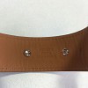 HERMES 'Binôme' bracelet inchocolate box leather and brass silver metal