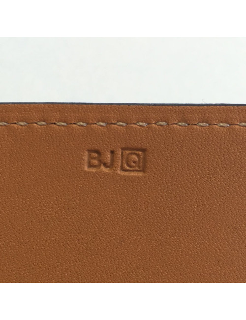 Bracelet HERMES cuir fleuron veau chamonix noir et laiton