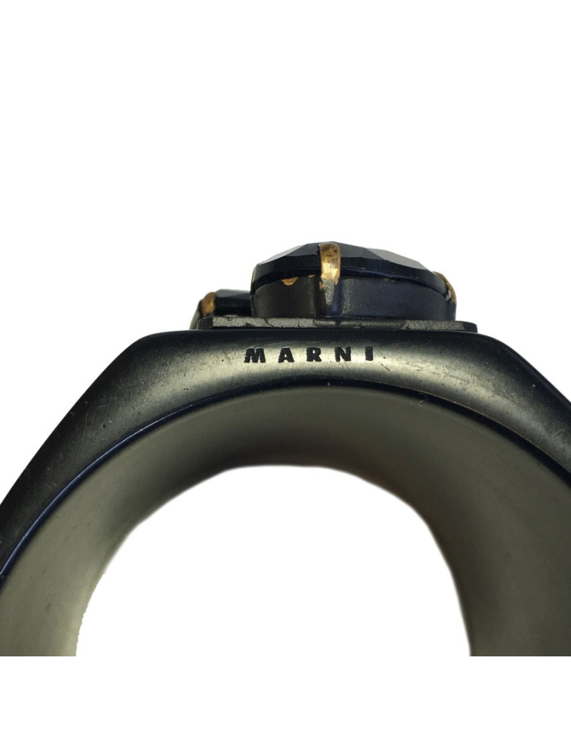 MARNI blackened wood cuff
