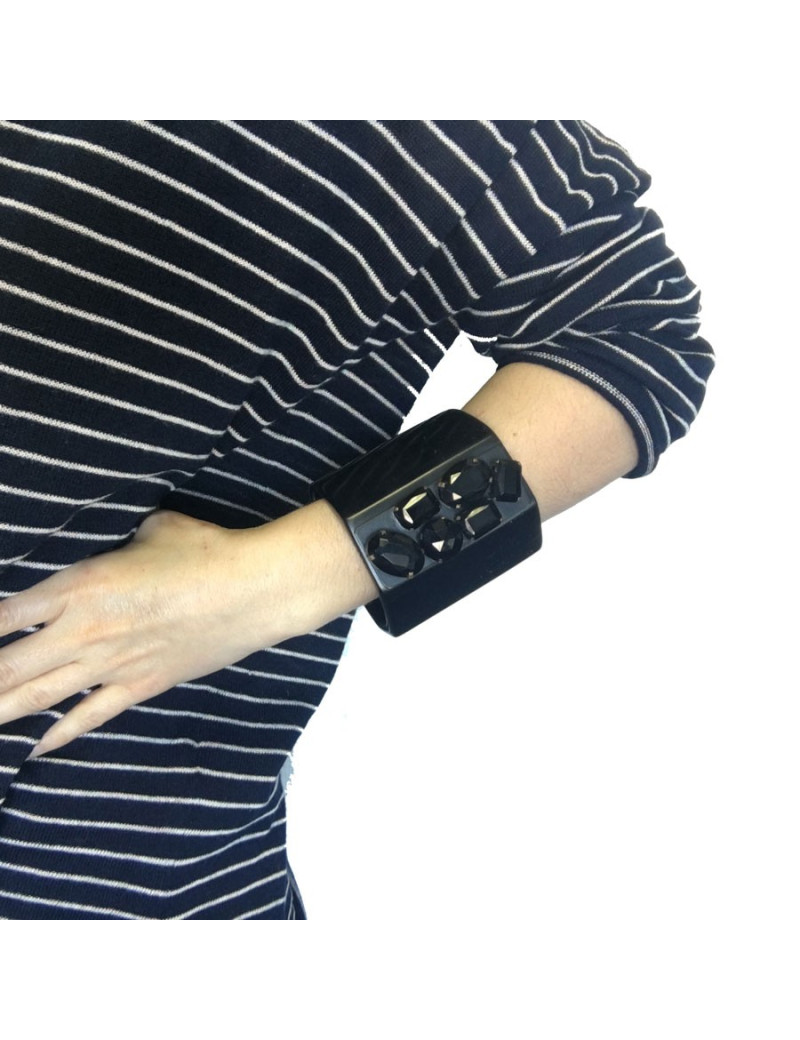 MARNI blackened wood cuff