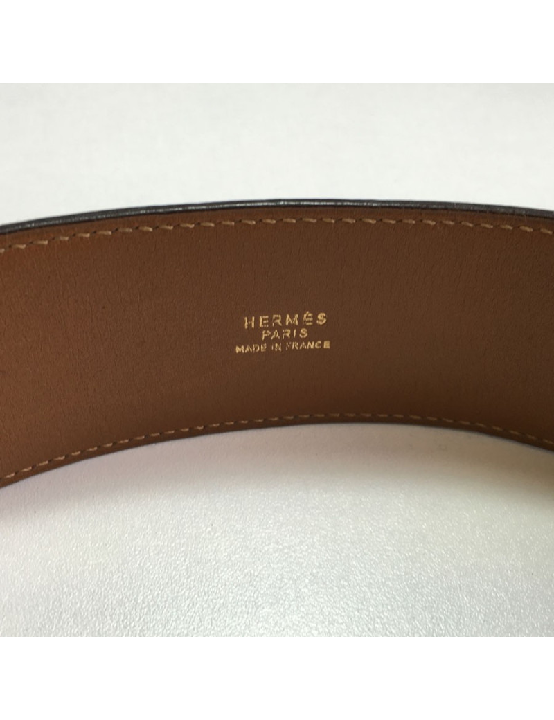 Ceinture HERMES Médor T70 cuir courchevel vert pelouse bijouterie dorée