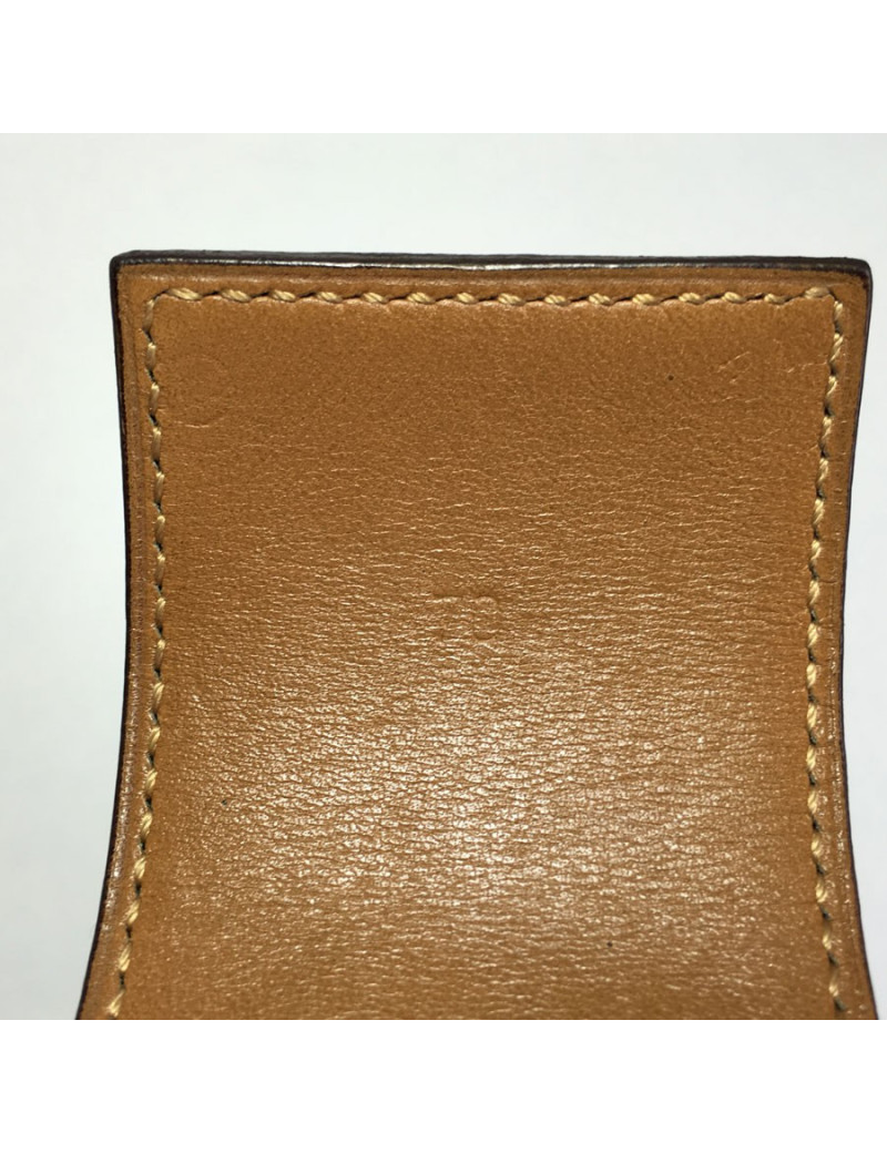 Belt HERMES Medor T70 leather green lawn courchevel Golden jewelry