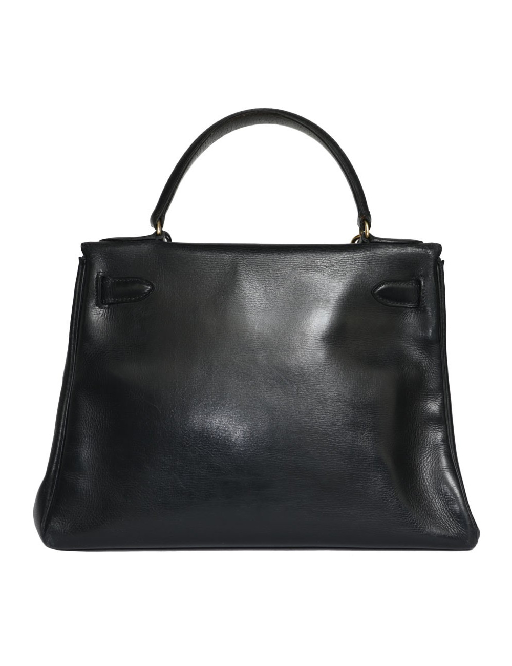 Sac Kelly 28 HERMES en cuir box bleu