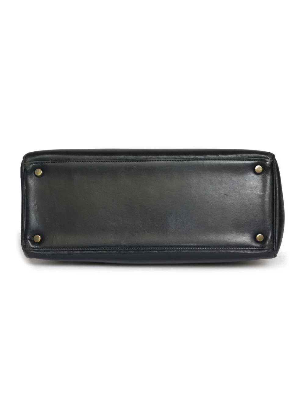 Sac Kelly 28 HERMES en cuir box bleu