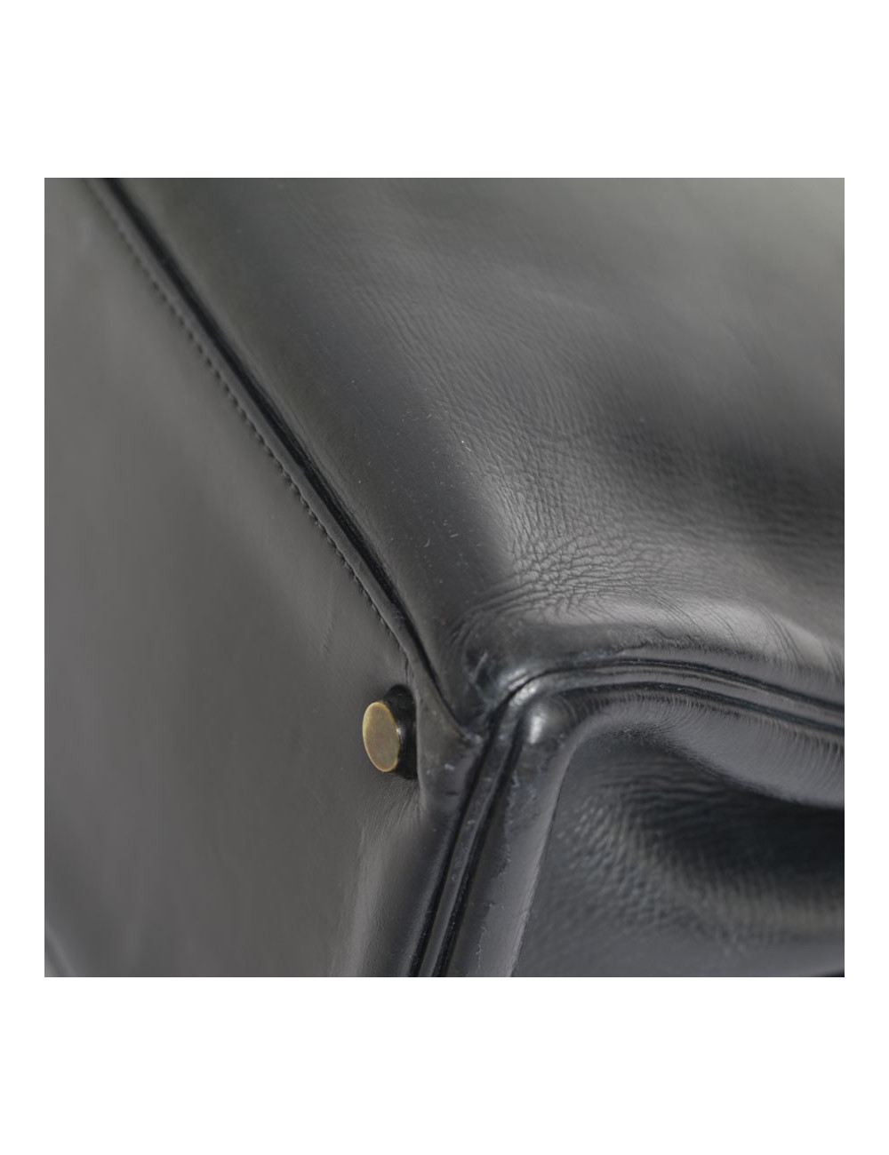 Sac Kelly 28 HERMES en cuir box bleu