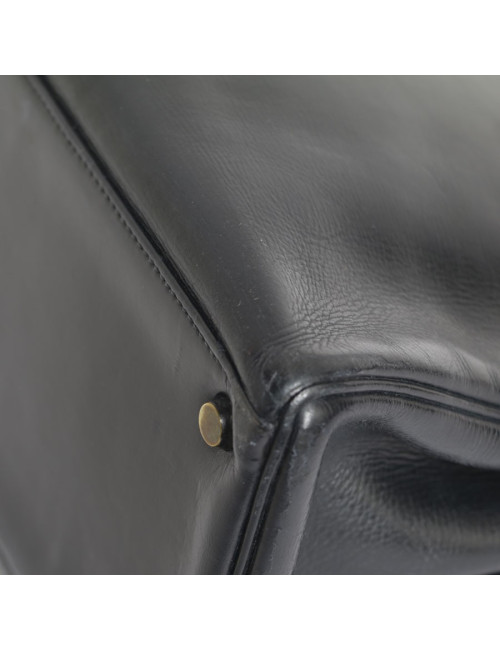 Sac Kelly 28 HERMES en cuir box bleu