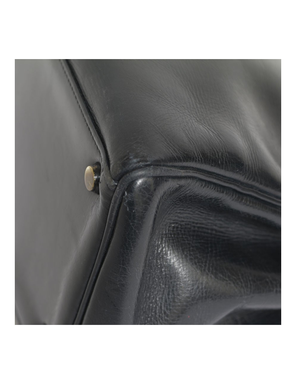 Sac Kelly 28 HERMES en cuir box bleu