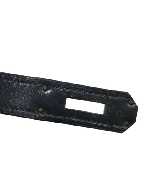 Sac Kelly 28 HERMES en cuir box bleu