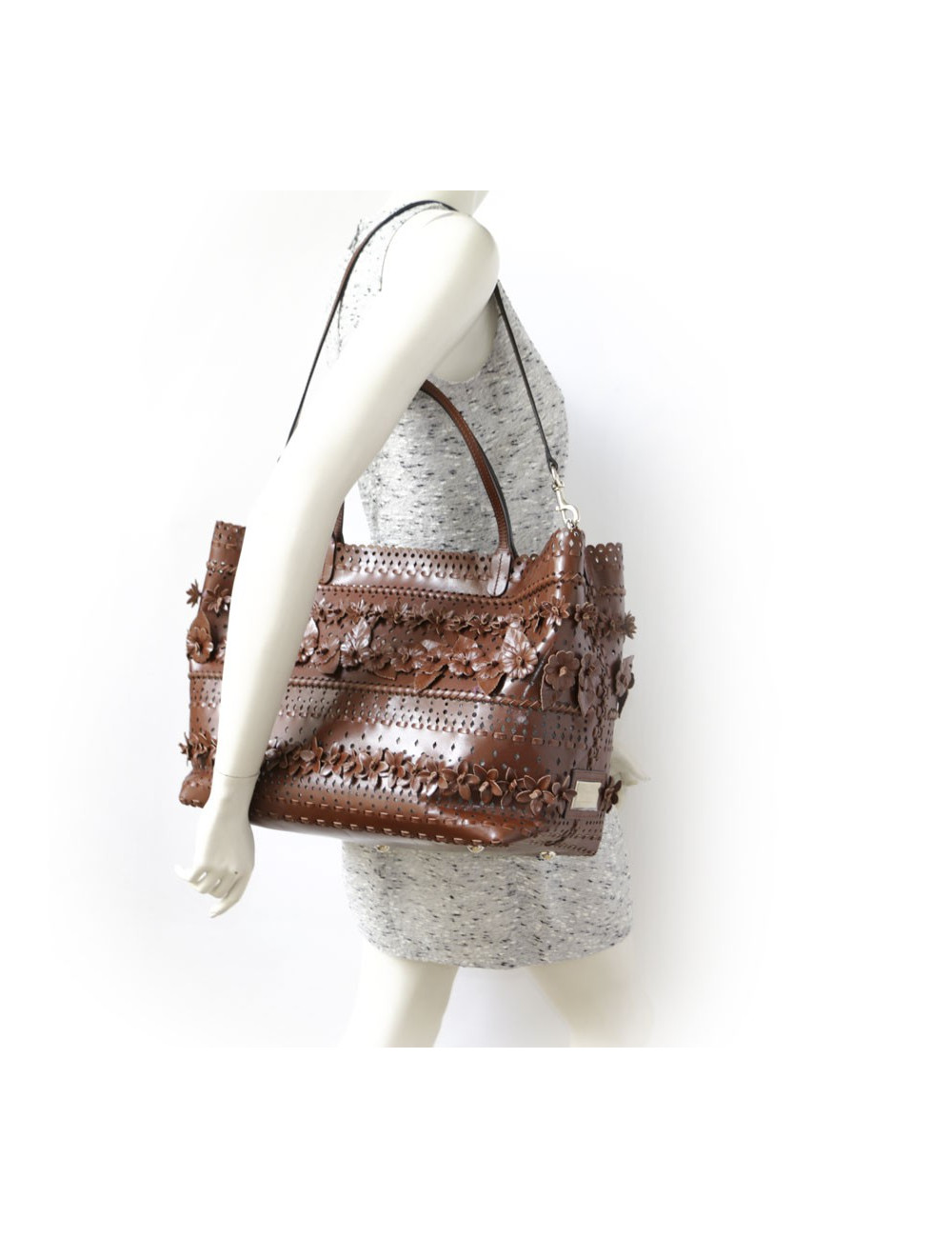 Cabas VALENTINO Garavani cuir fleurs