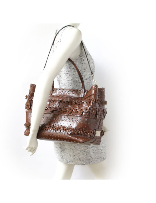 Cabas VALENTINO Garavani cuir fleurs