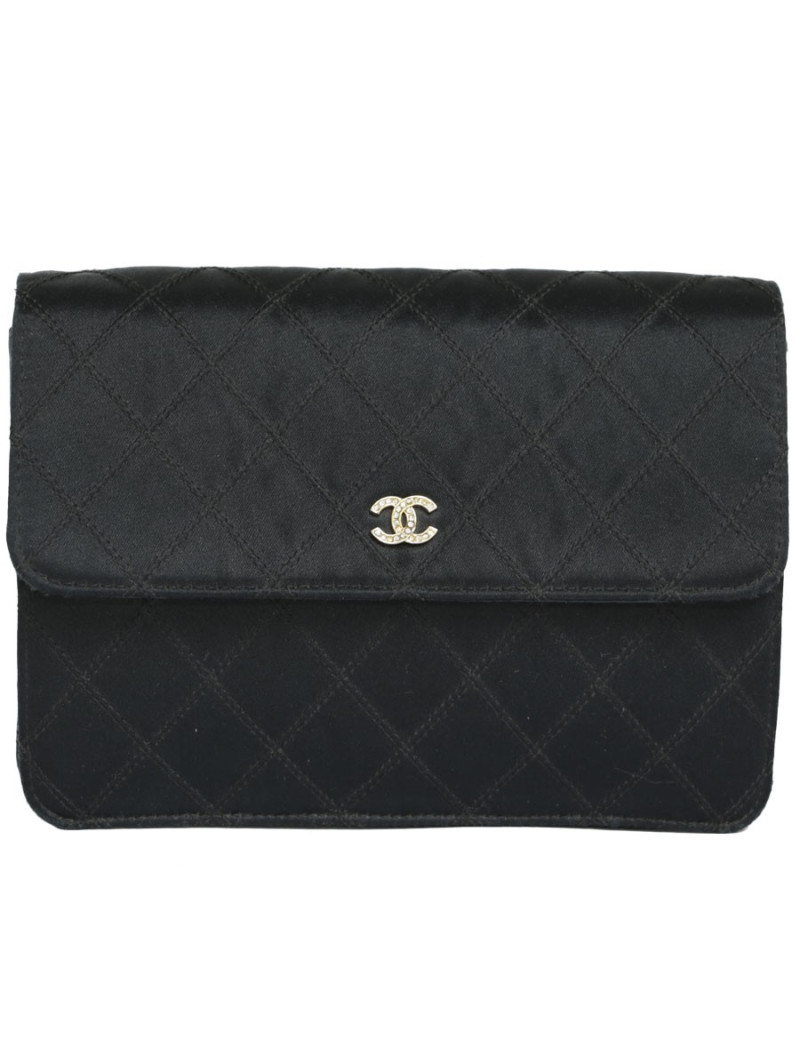 Sac du soir CHANEL soie noire