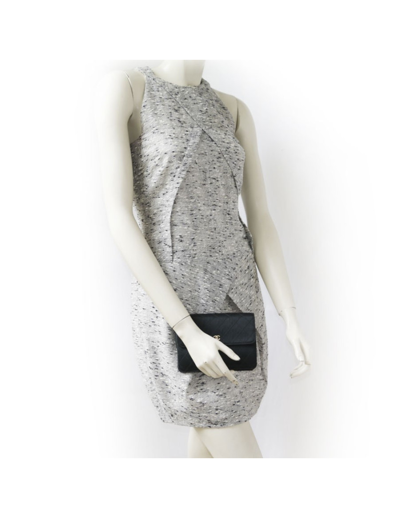 Sac du soir CHANEL soie noire
