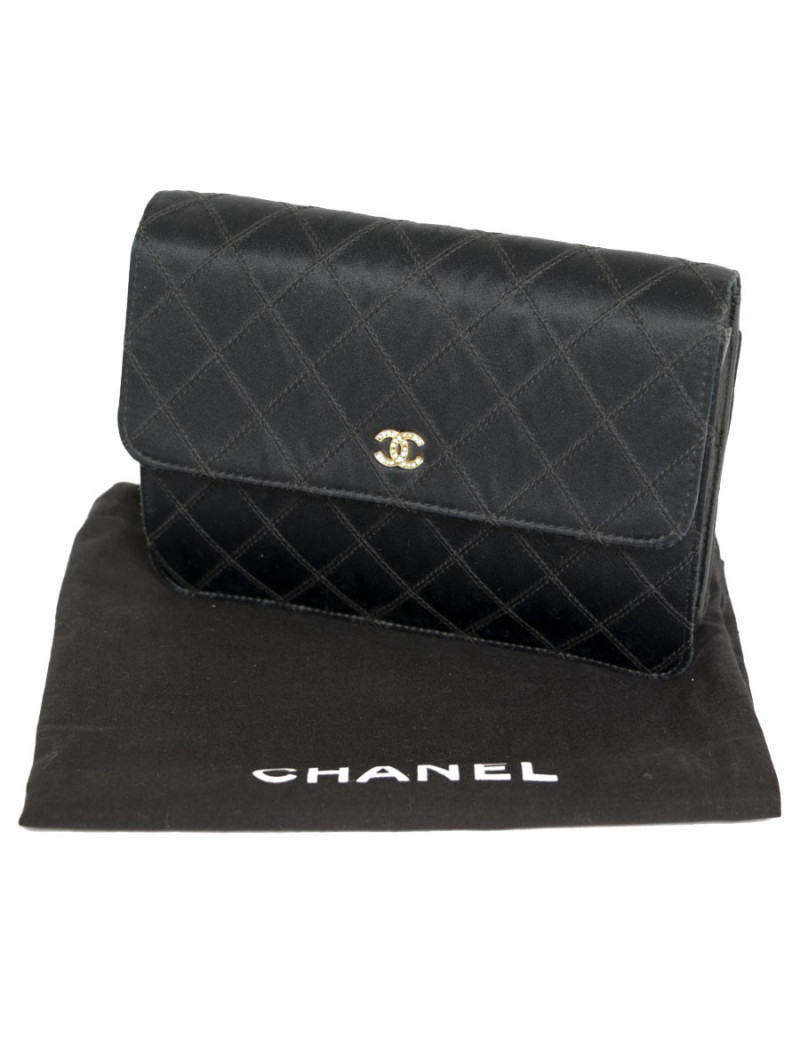 Sac du soir CHANEL soie noire