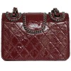Mini CHANEL Flap bag in Burgundy Patent leather