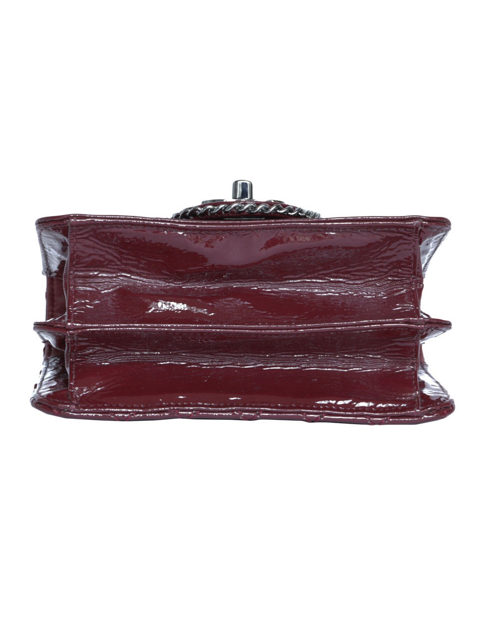 Mini sac CHANEL cuir verni bordeaux