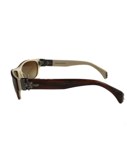 Lunettes de soleil CHROME HEARTS en plexi marron et beige
