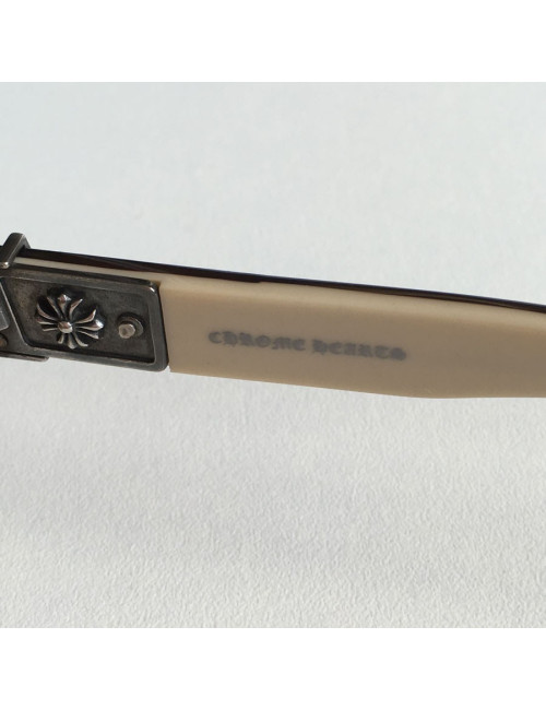 Lunettes de soleil CHROME HEARTS en plexi marron et beige