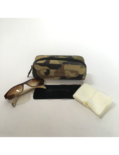 Lunettes de soleil CHROME HEARTS en plexi marron et beige