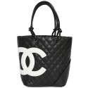 "Cambon" black quilted leather CHANEL bag