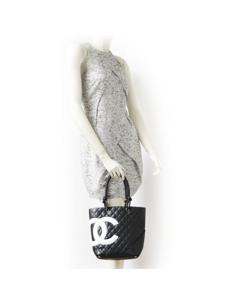 "Cambon" black quilted leather CHANEL bag